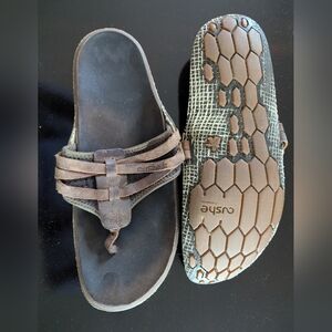 Cushe Flip Flops Manuka Men Sz 11 Brown Leather  Sandals